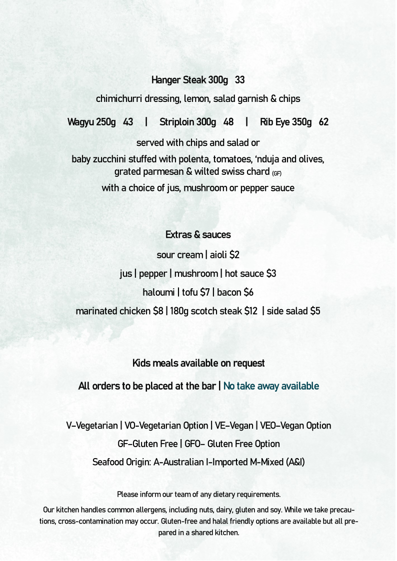Menu, Gramercy Bar And Kitchen