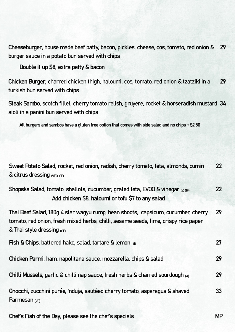 Menu, Gramercy Bar And Kitchen