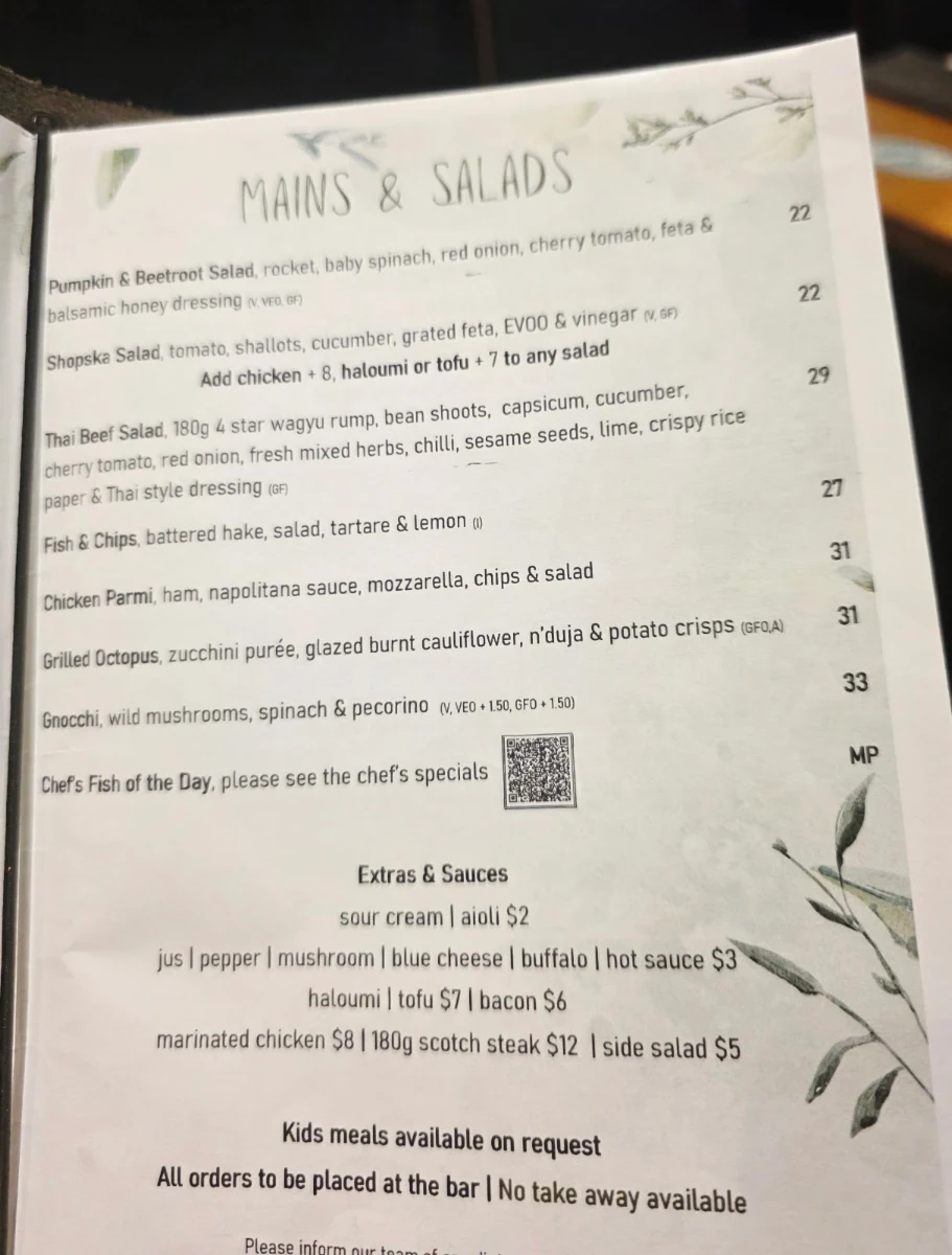 Menu, Gramercy Bar And Kitchen