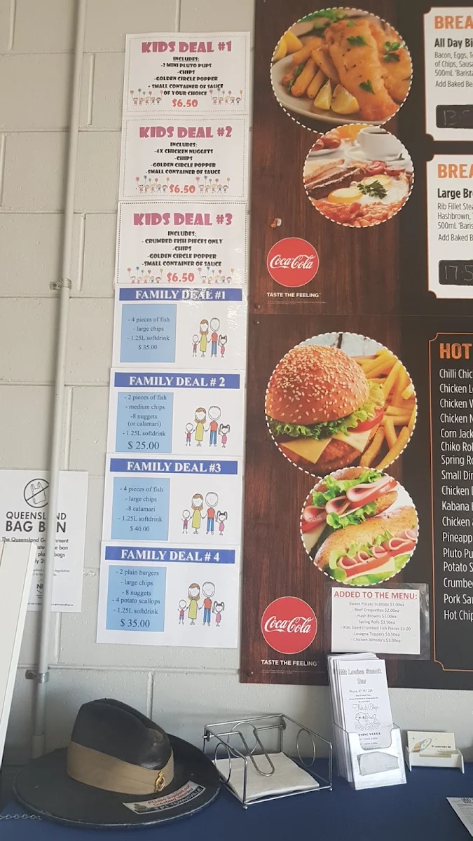 Menu, Mt Louisa Snack Bar