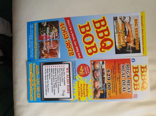 Menu, BBQ BOB Catering