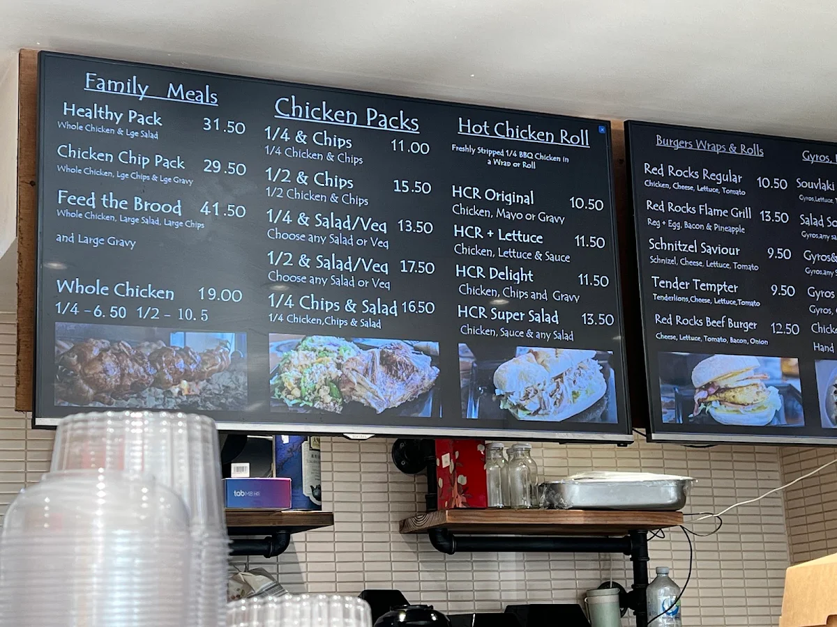 Menu, Red Rocks Flame Grill