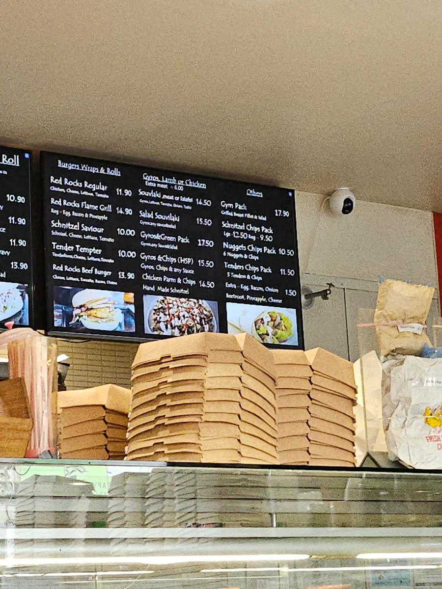 Menu, Red Rocks Flame Grill