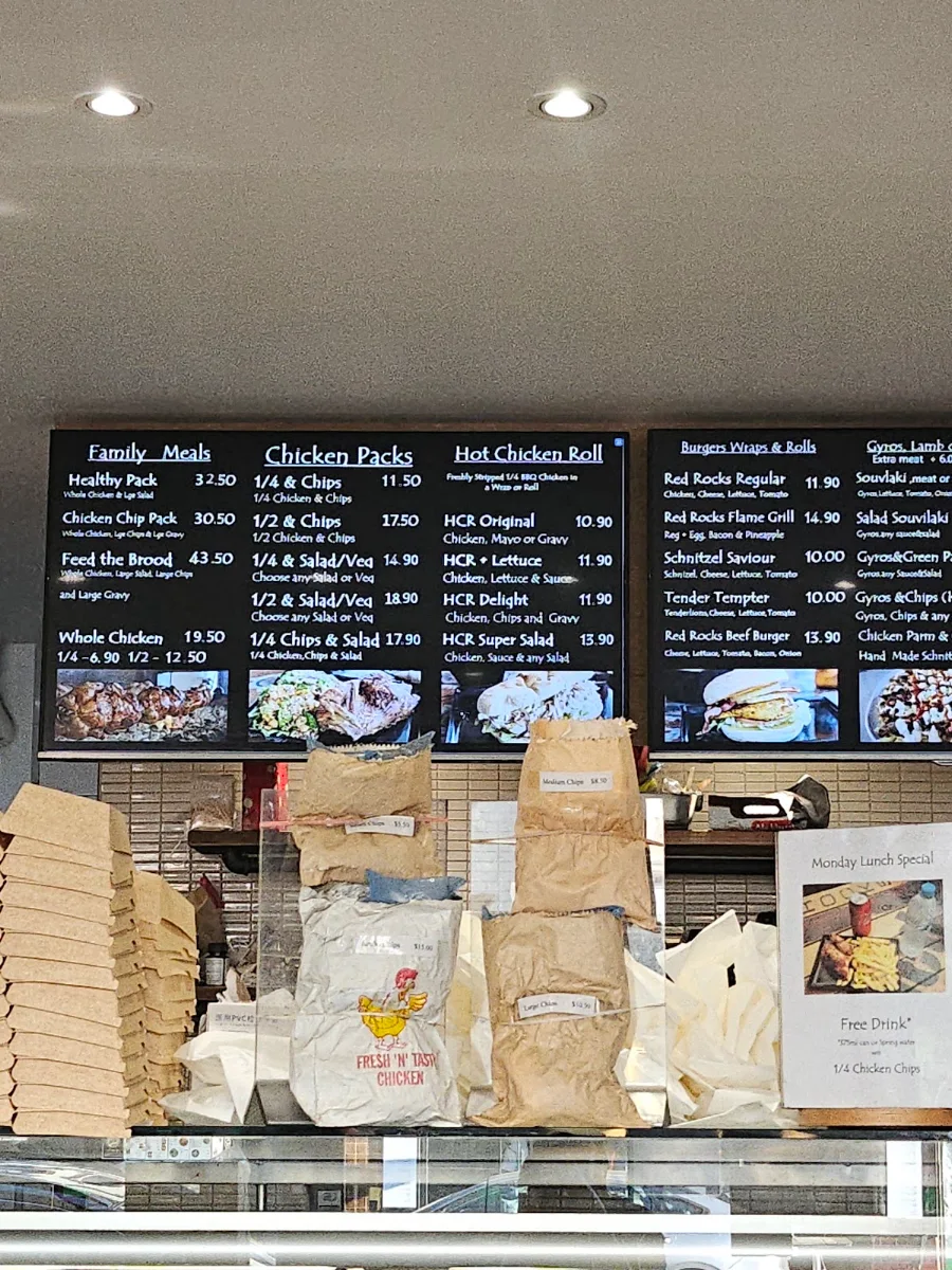 Menu, Red Rocks Flame Grill