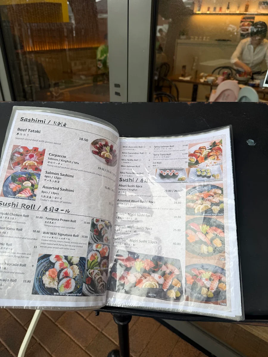Menu, WAI WAI JAPANESE DINING