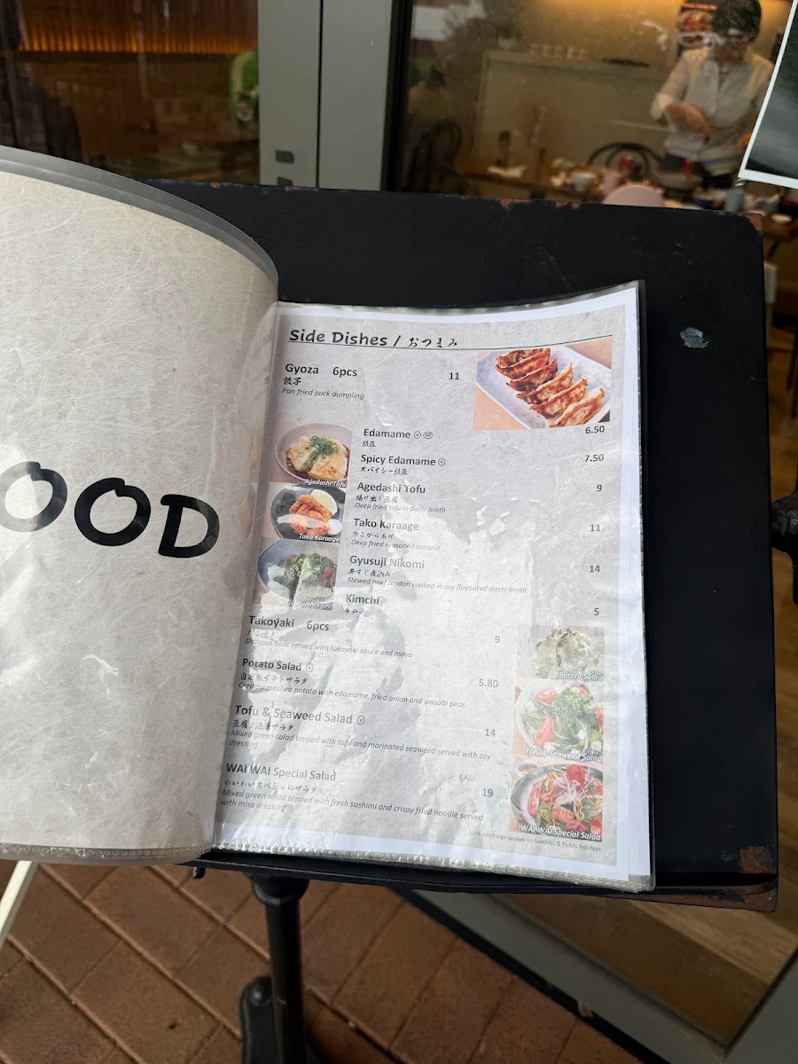 Menu, WAI WAI JAPANESE DINING