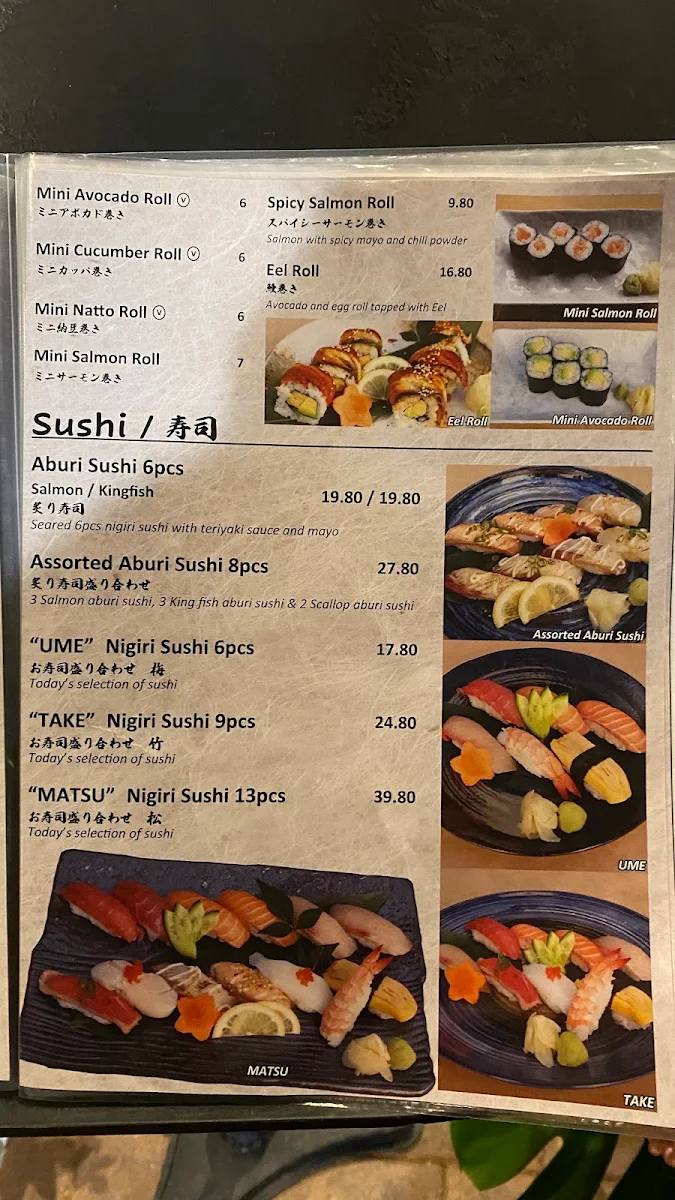Menu, WAI WAI JAPANESE DINING