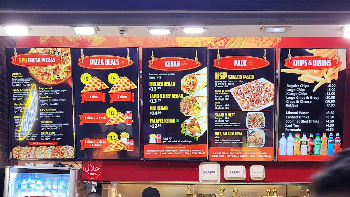 Menu, Amo Kebab & Pizza