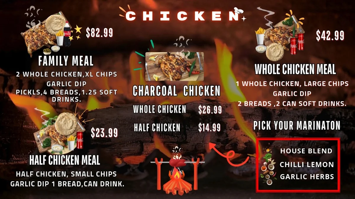 Menu, Charcoal House