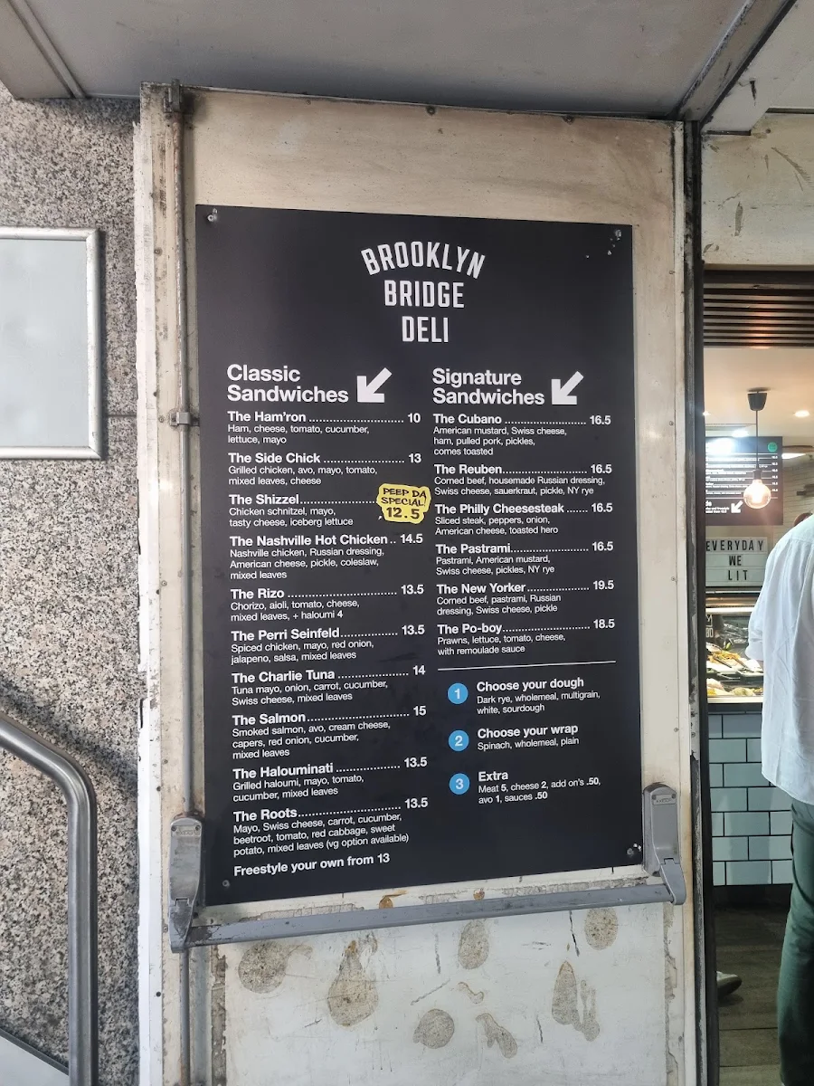 Menu, Brooklyn Bridge Deli