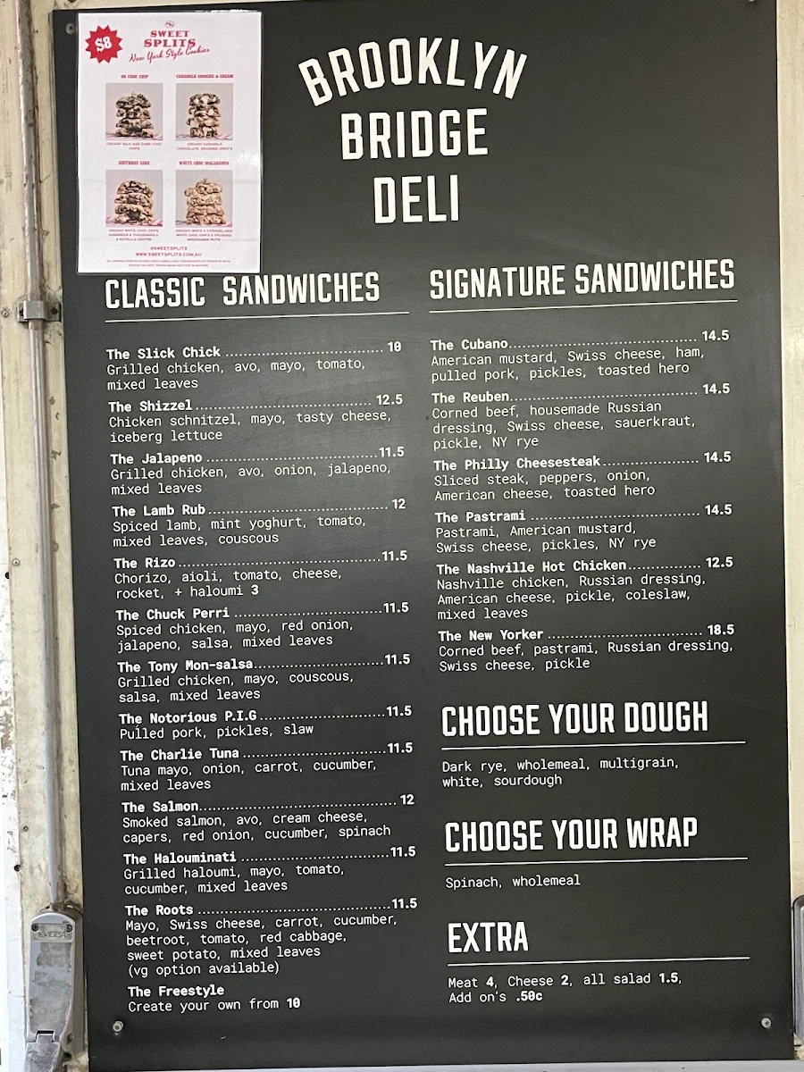 Menu, Brooklyn Bridge Deli