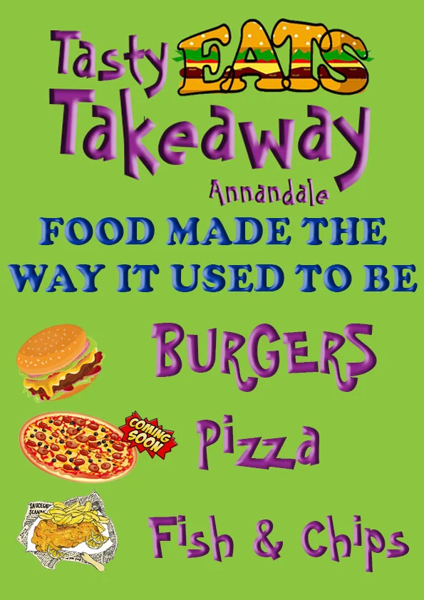 Menu, Tasty Eats Takeaway - Annandale
