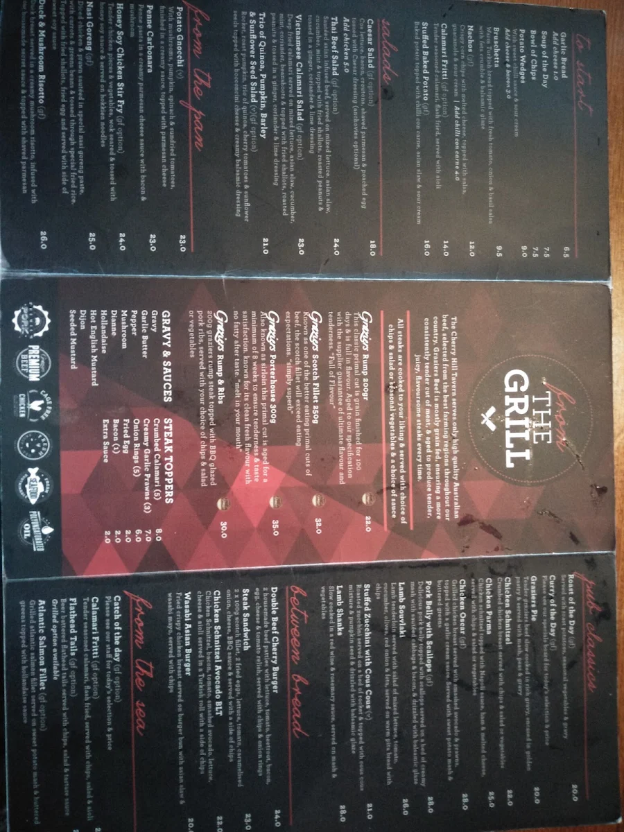 Menu, Cherry Hill Hotel