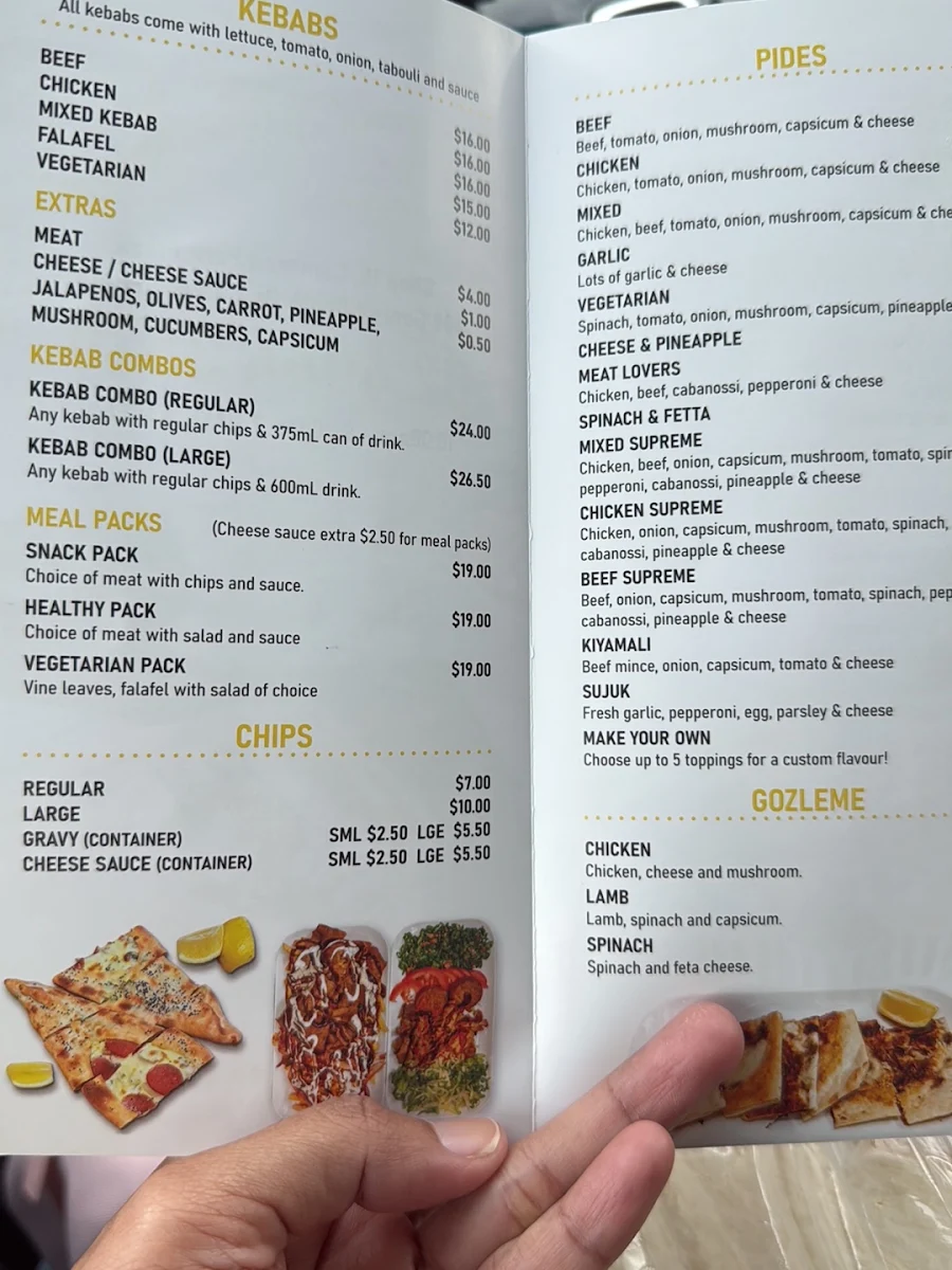 Menu, Noor Kebabs