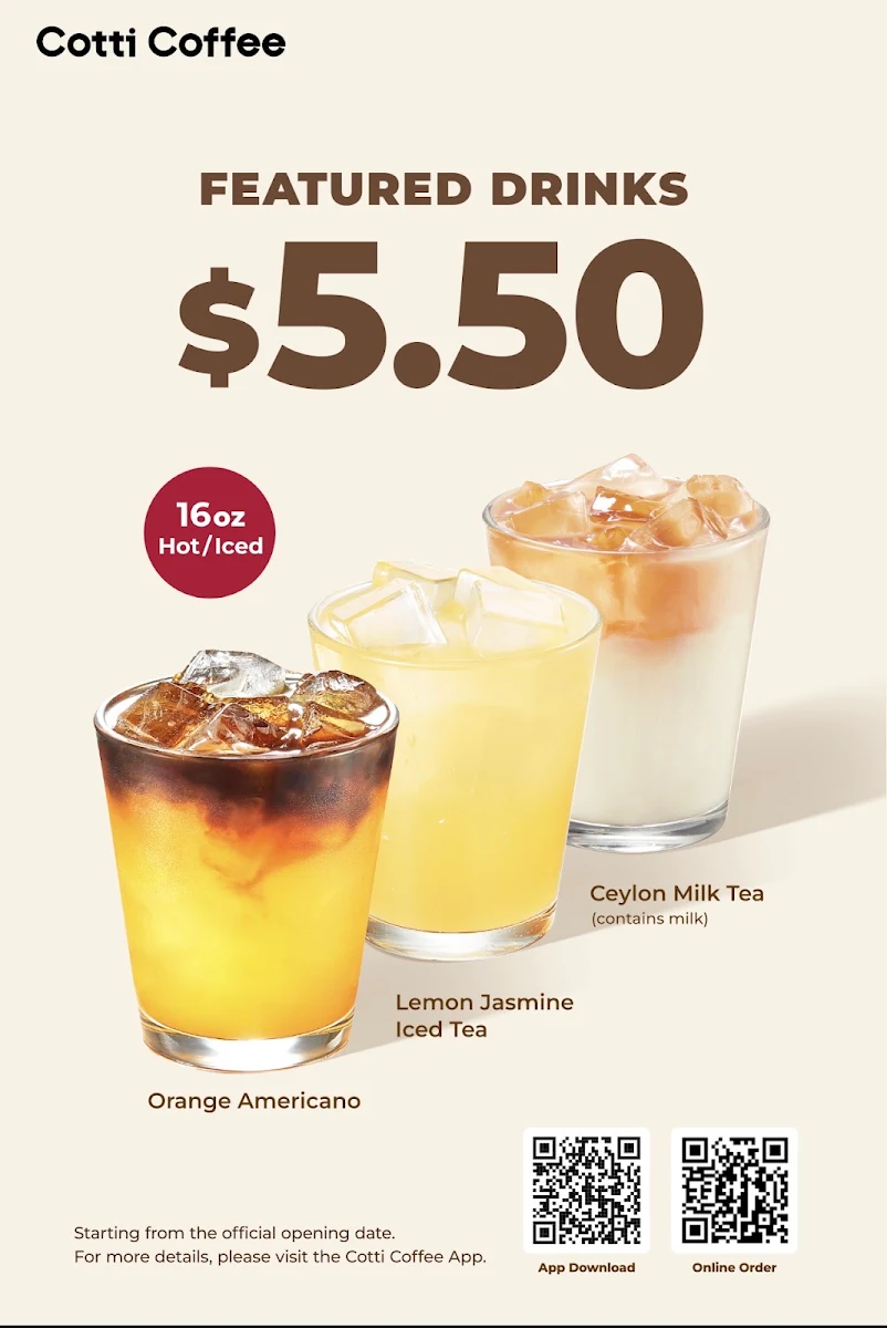 Menu, Cotti Coffee (Barrack St)