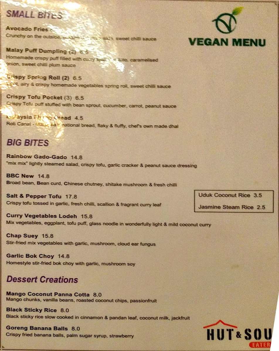 Menu, Hut & Soul