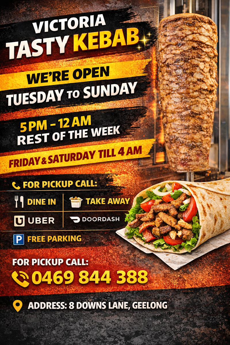 Menu, Victoria Kebab