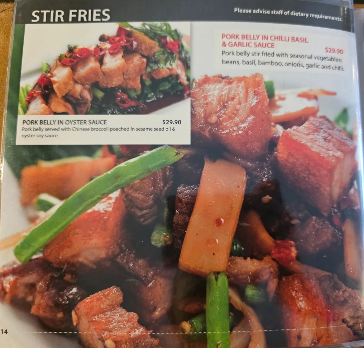 Menu, Holy Basil Canley Heights