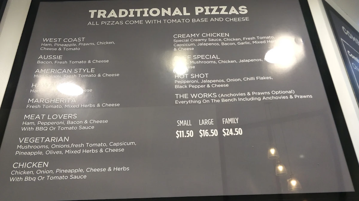 Menu, Banksia Grove Pizza and Kebab Bakery