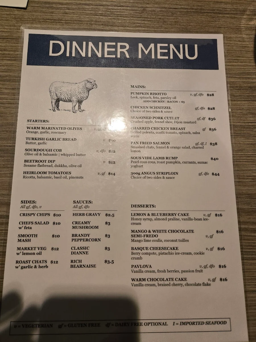 Menu, Ewe'N Me Restaurant