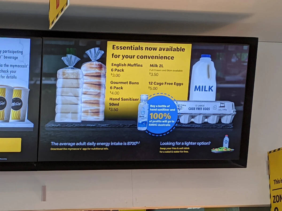 Menu, McDonald's North Lakes