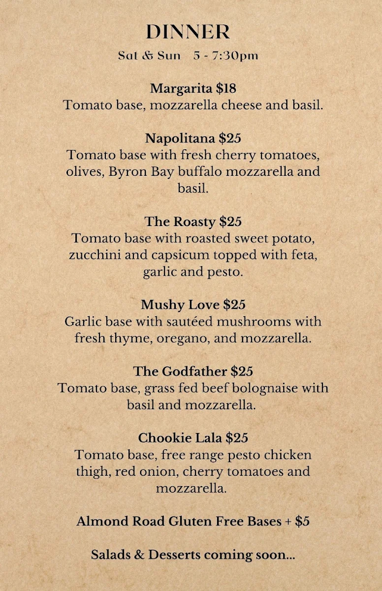 Menu, Threeways of the Valley