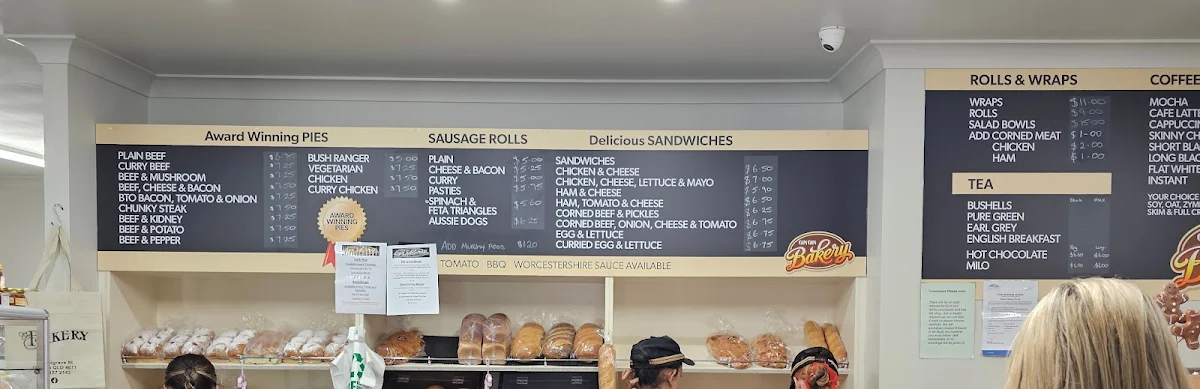 Menu, Gin Gin Bakery