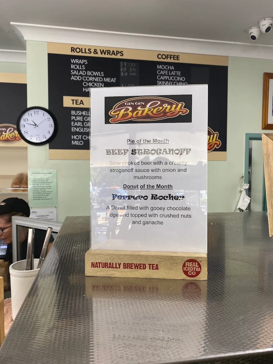 Menu, Gin Gin Bakery