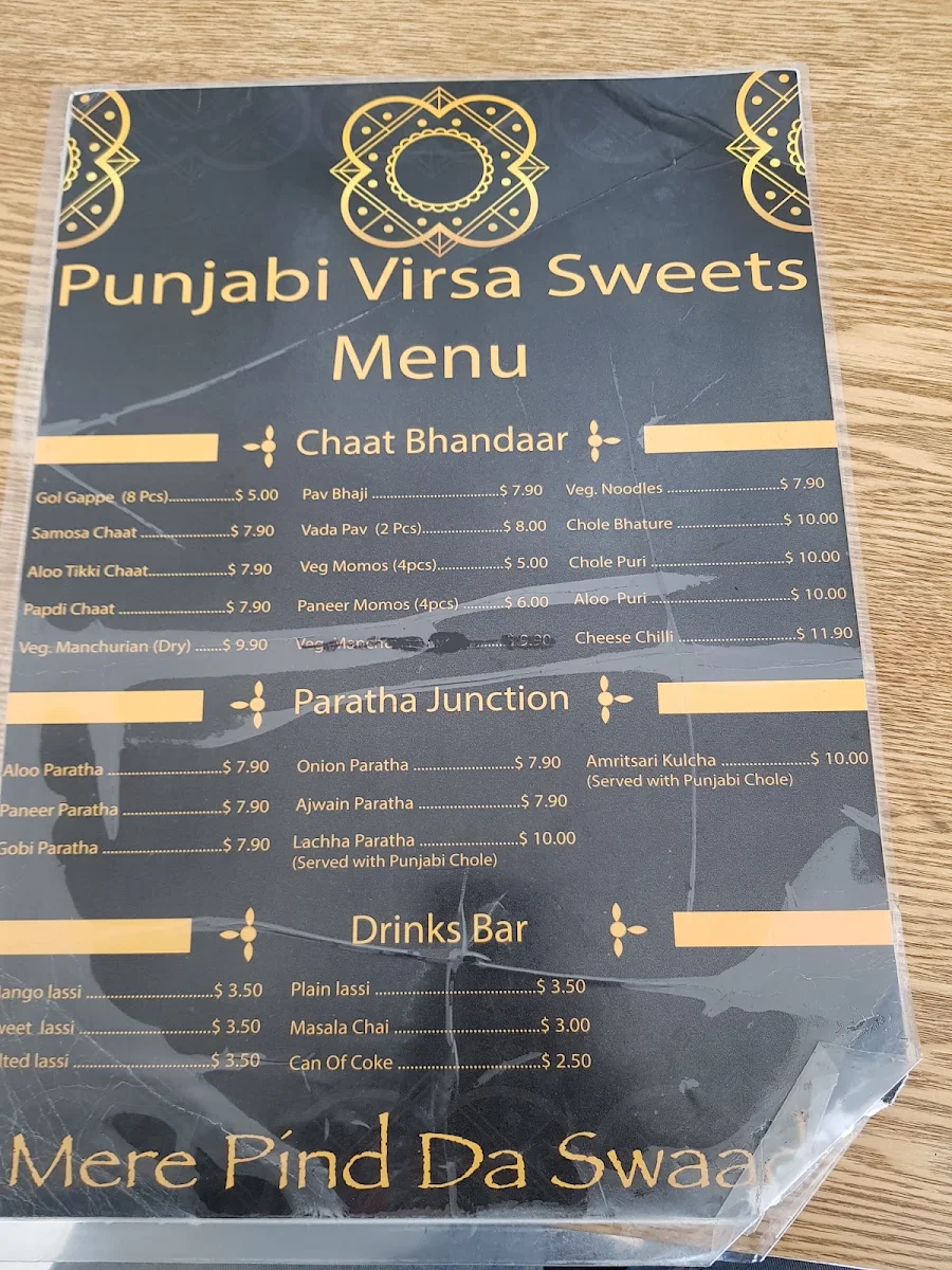 Menu, Richmond Village Pizzeria