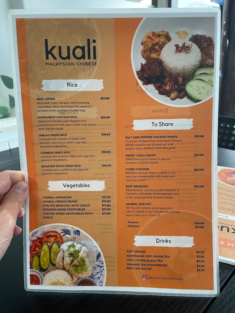 Menu, Kuali Malaysian Chinese