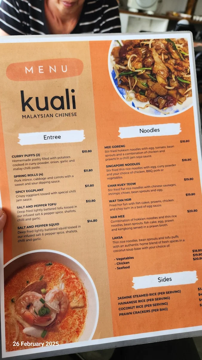 Menu, Kuali Malaysian Chinese