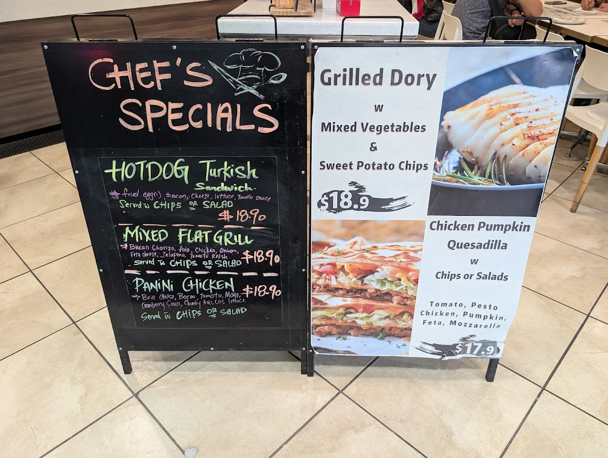 Menu, Chatterbox Cafe