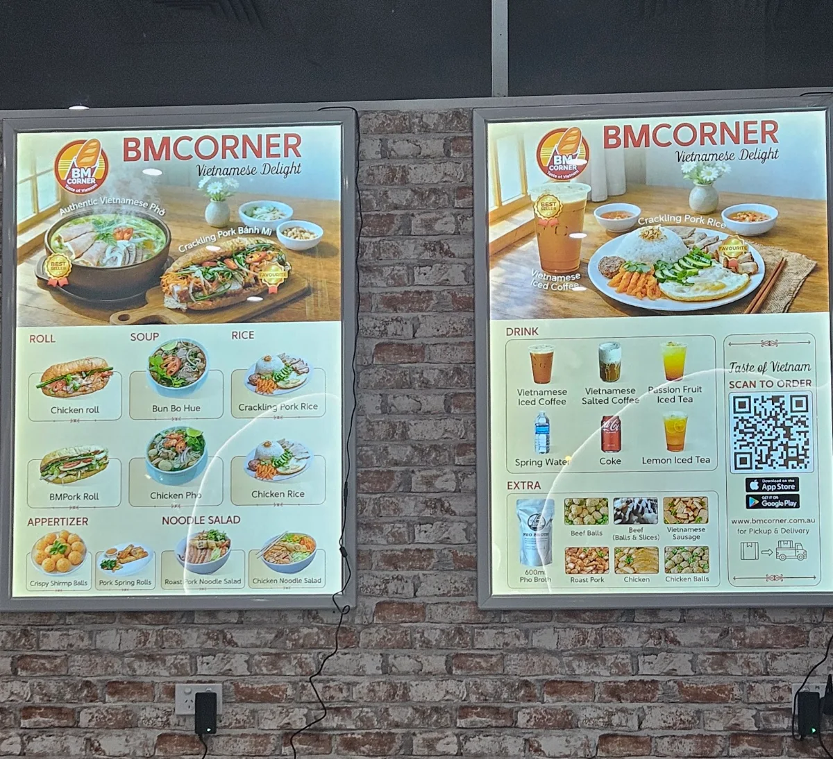 Menu, BMCorner Coomera Square