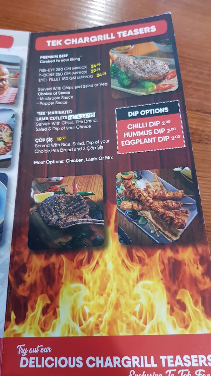 Menu, Tek Cafe