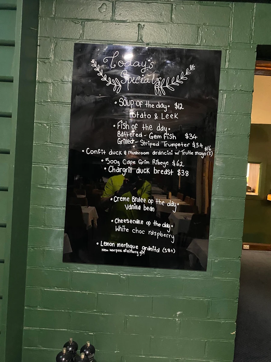 Menu, The Bush Inn