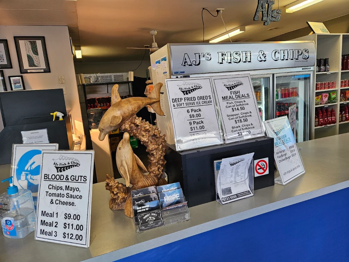 Menu, AJ's Fish & Chips