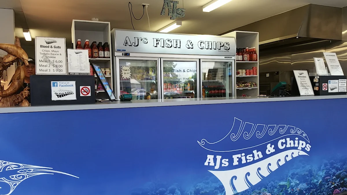 Menu, AJ's Fish & Chips