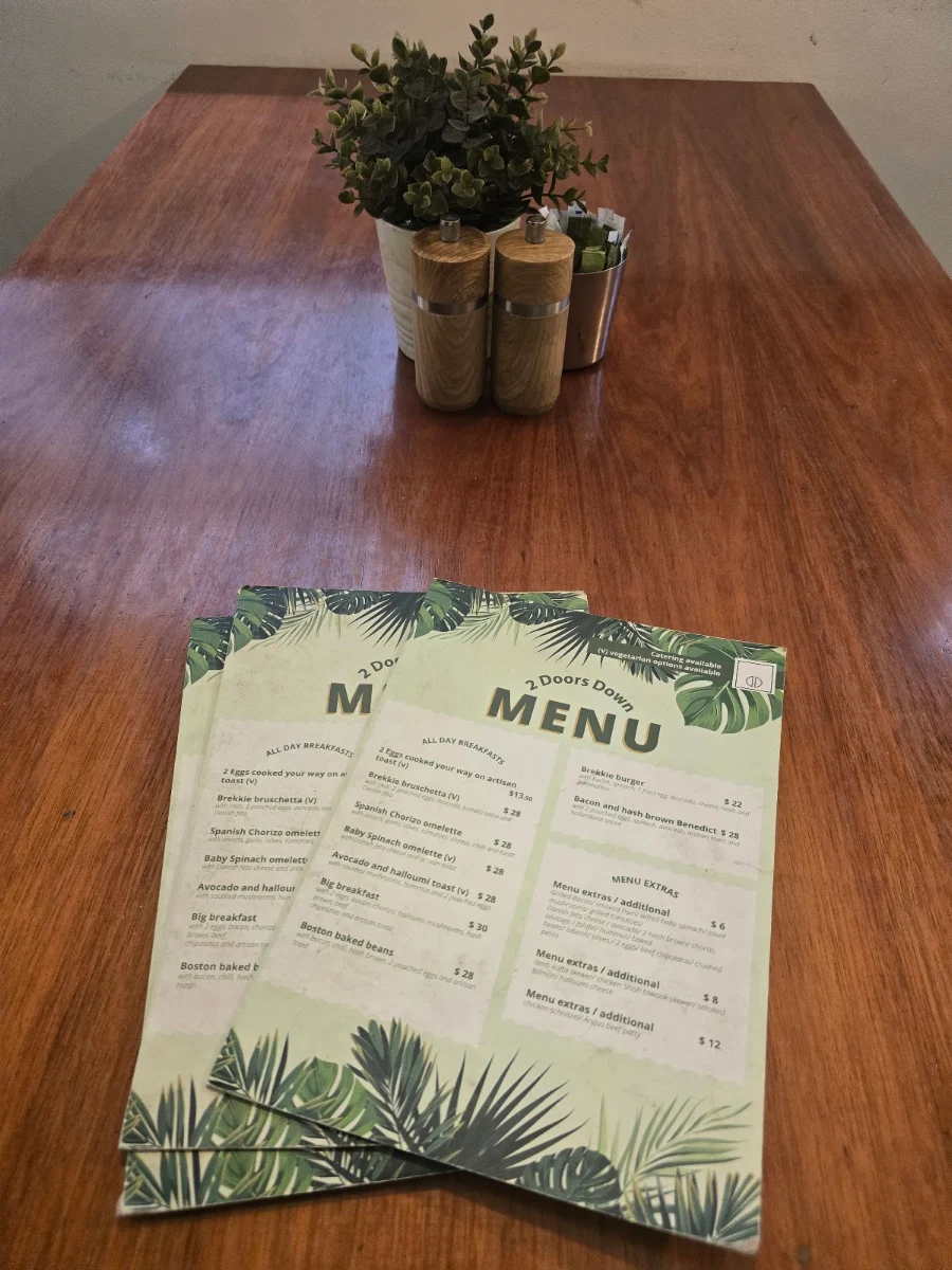 Menu, 2 Doors Down Gladesville