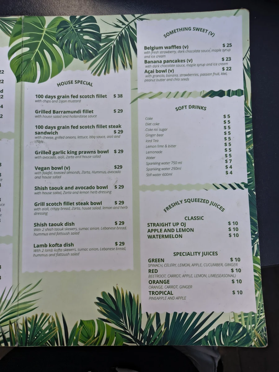 Menu, 2 Doors Down Gladesville