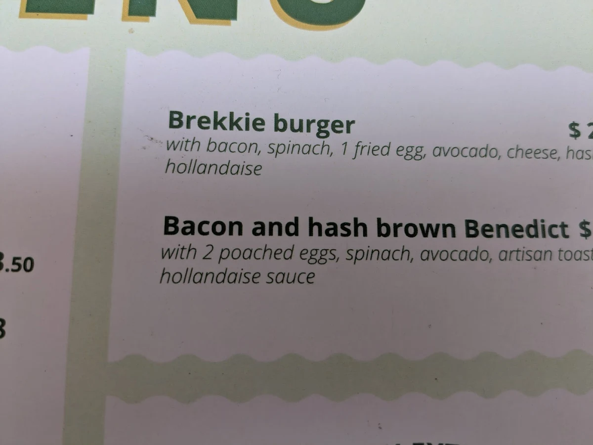 Menu, 2 Doors Down Gladesville