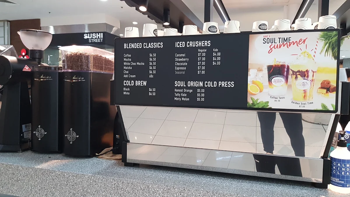 Menu, Soul Origin Marrickville Metro