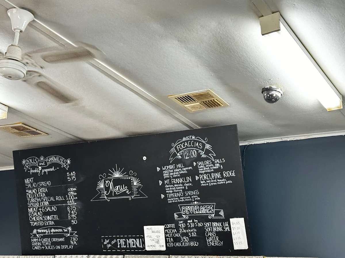 Menu, Ballan Bakery