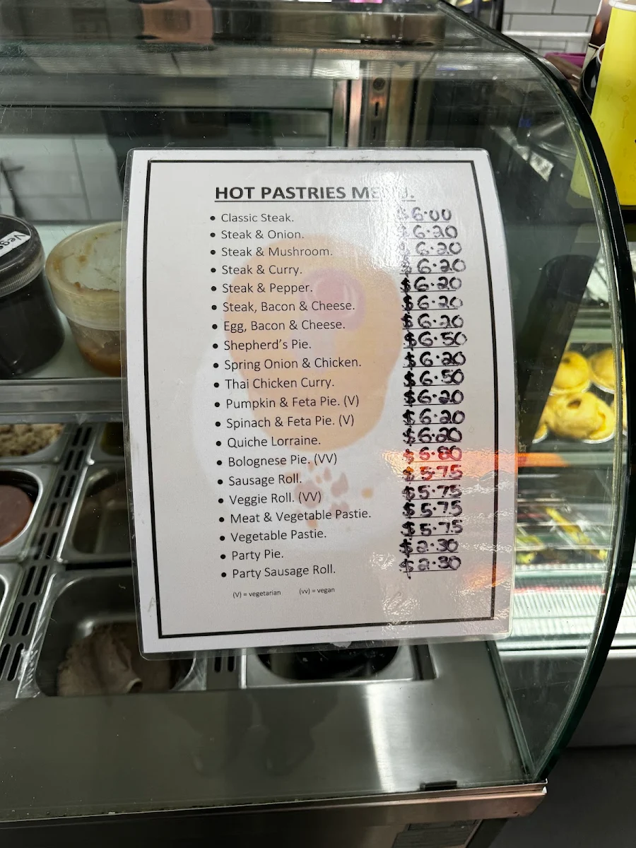 Menu, Ballan Bakery