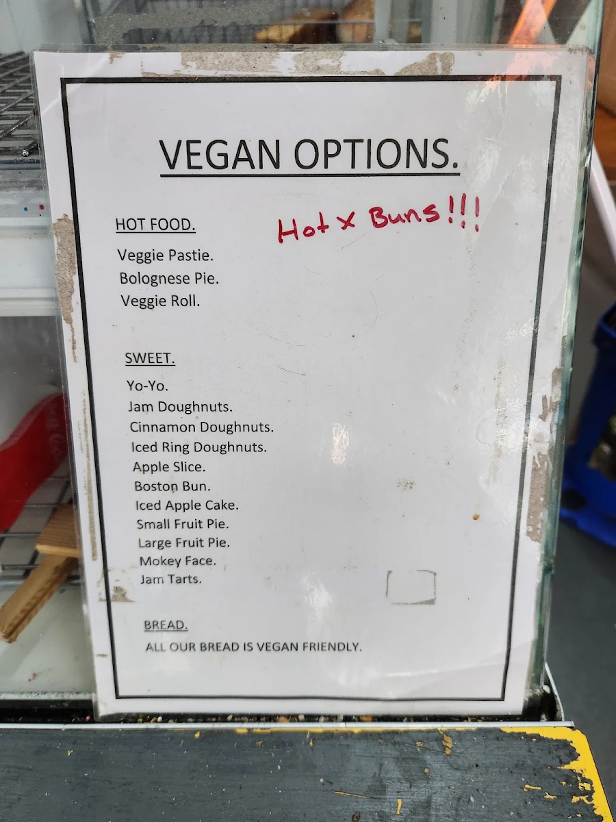 Menu, Ballan Bakery