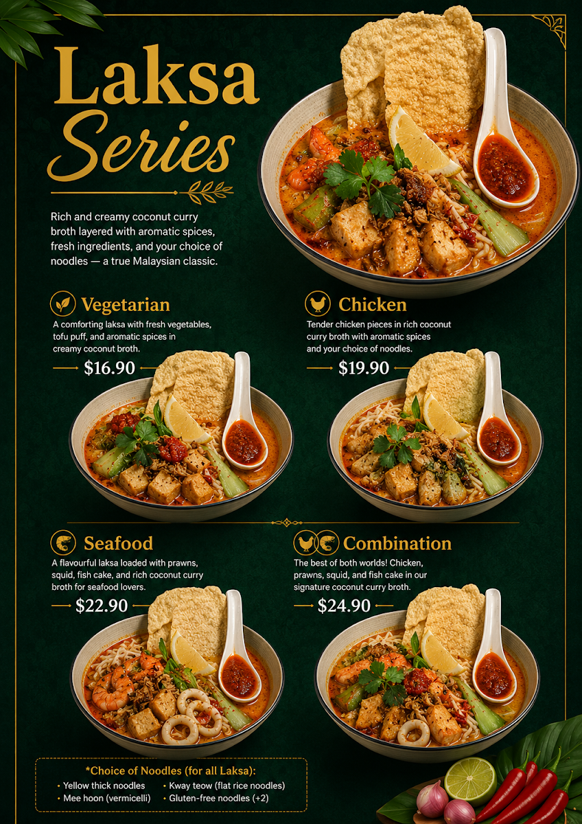 Menu, MalayaLane
