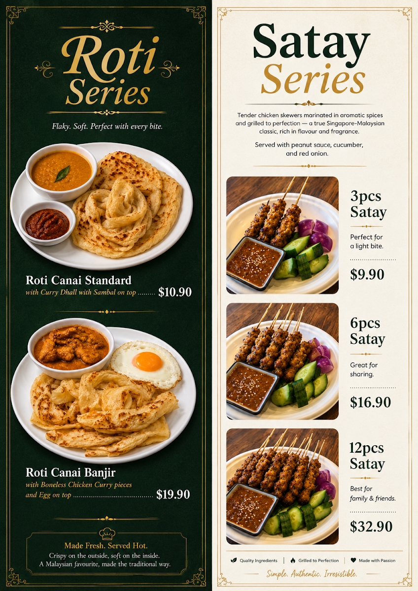 Menu, MalayaLane