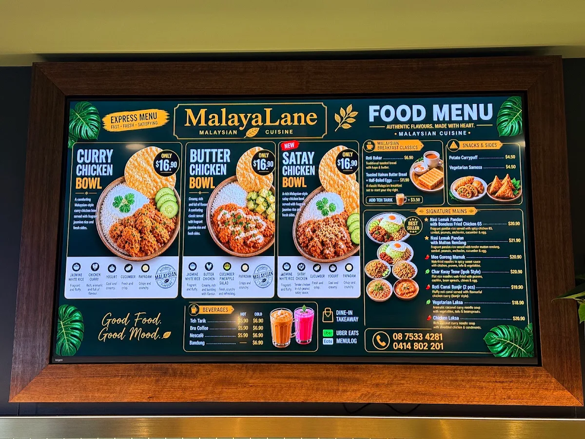 Menu, MalayaLane