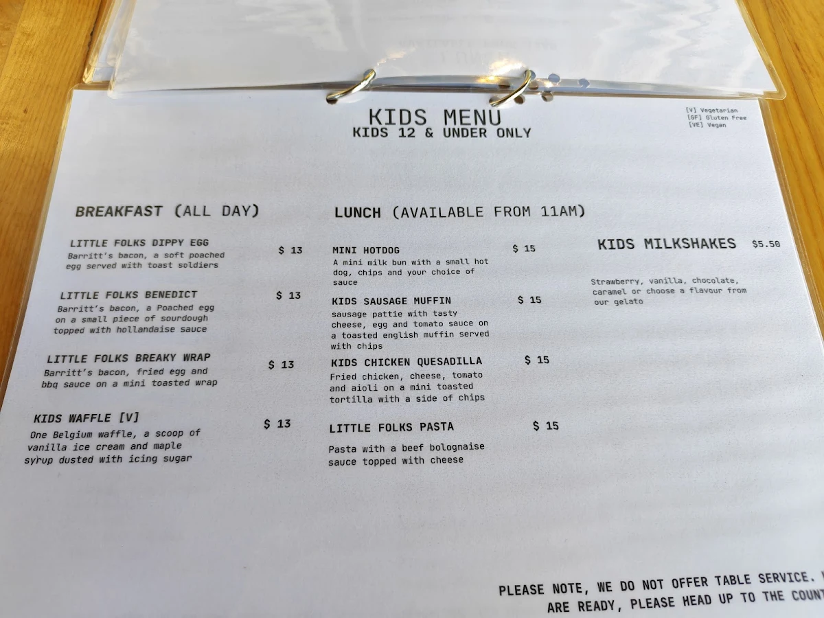 Menu, The Windmill Bargara