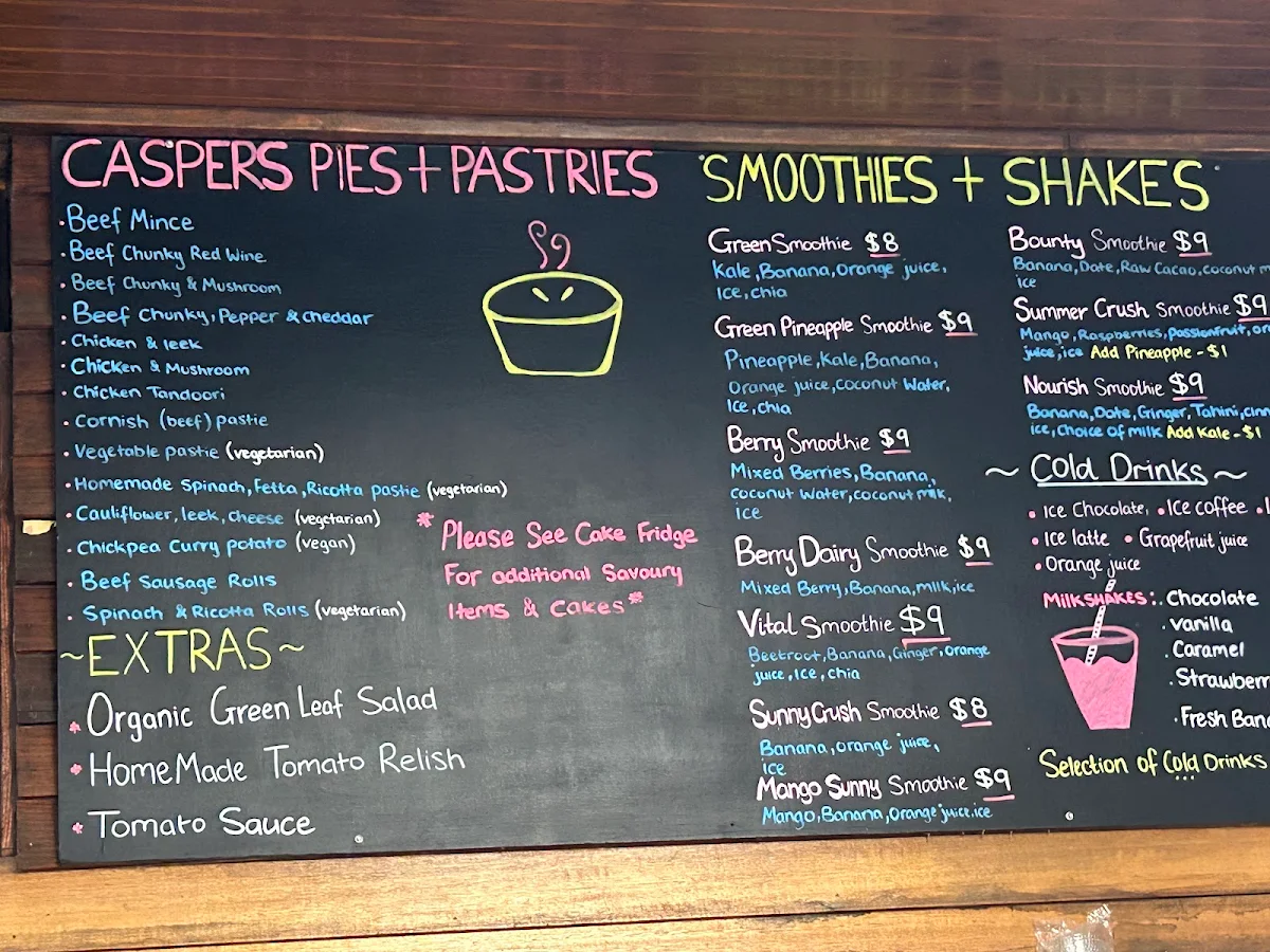 Menu, Yarra Organics