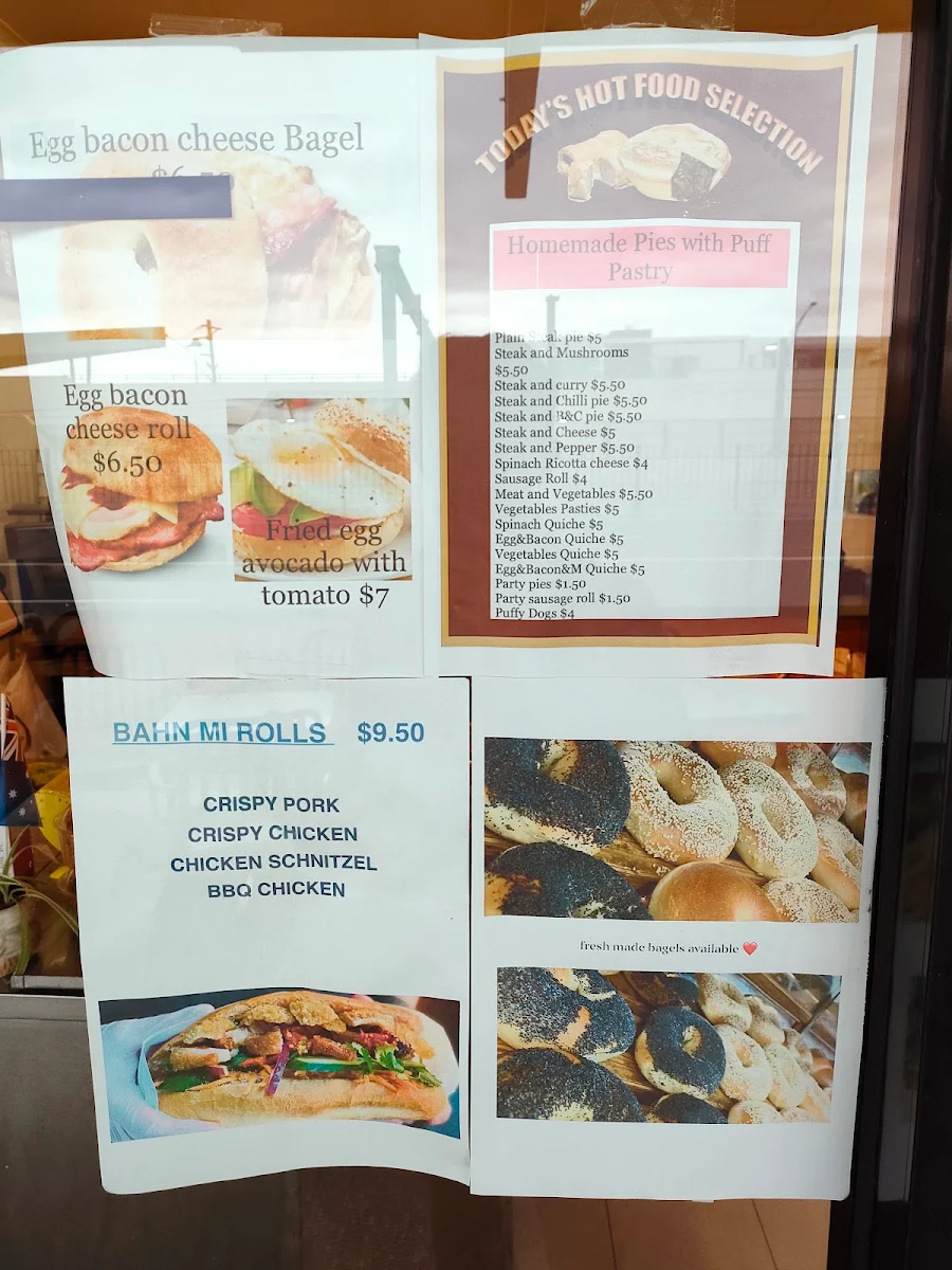 Menu, Longbeach Bakery
